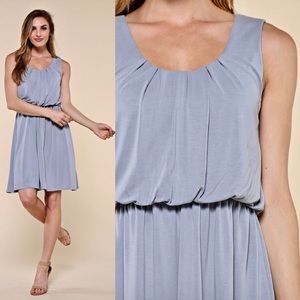 "Bella" Cupro Modal Dress in Dusty Blue